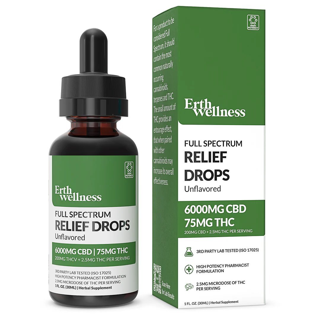 Erth Wellness Full Spectrum RELIEF - Unflavored - 6000mg | Third Party Brands | 420 Science