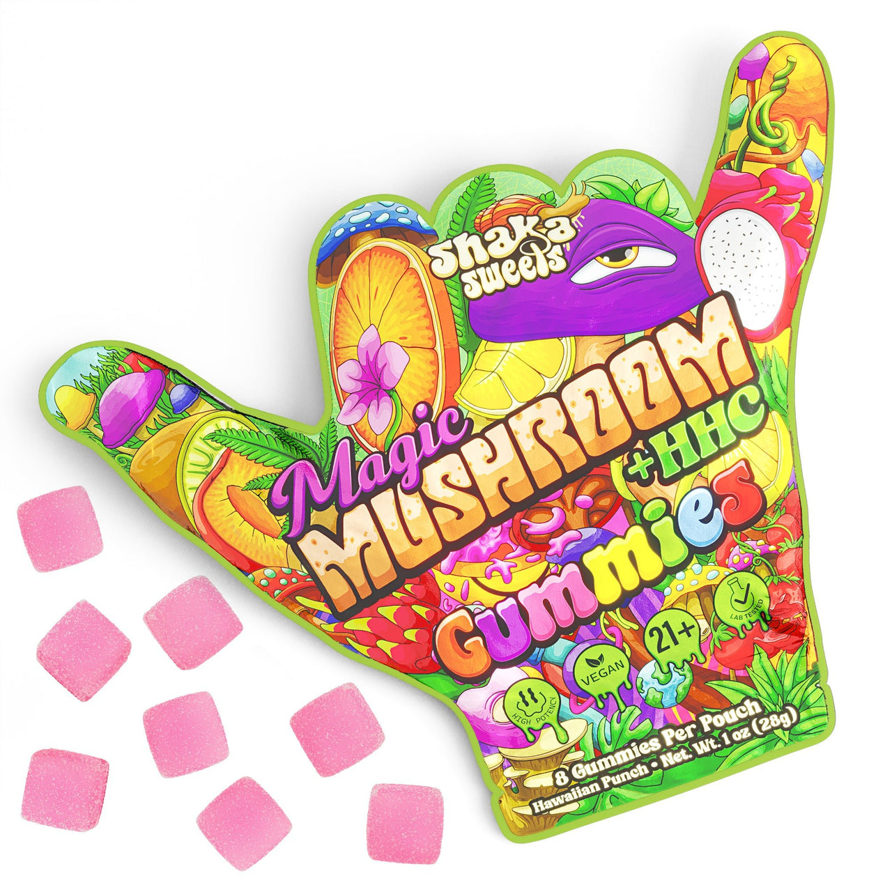 Erth Wellness Shaka Sweets Magic Mushroom + HHC - Hawaiian Punch Flavor | Third Party Brands | 420 Science