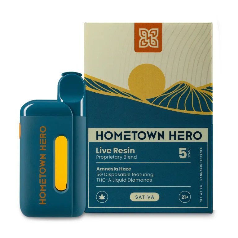 Hometown Hero THC - A Disposable Vape - 5g - Amnesia Haze | Third Party Brands | 420 Science