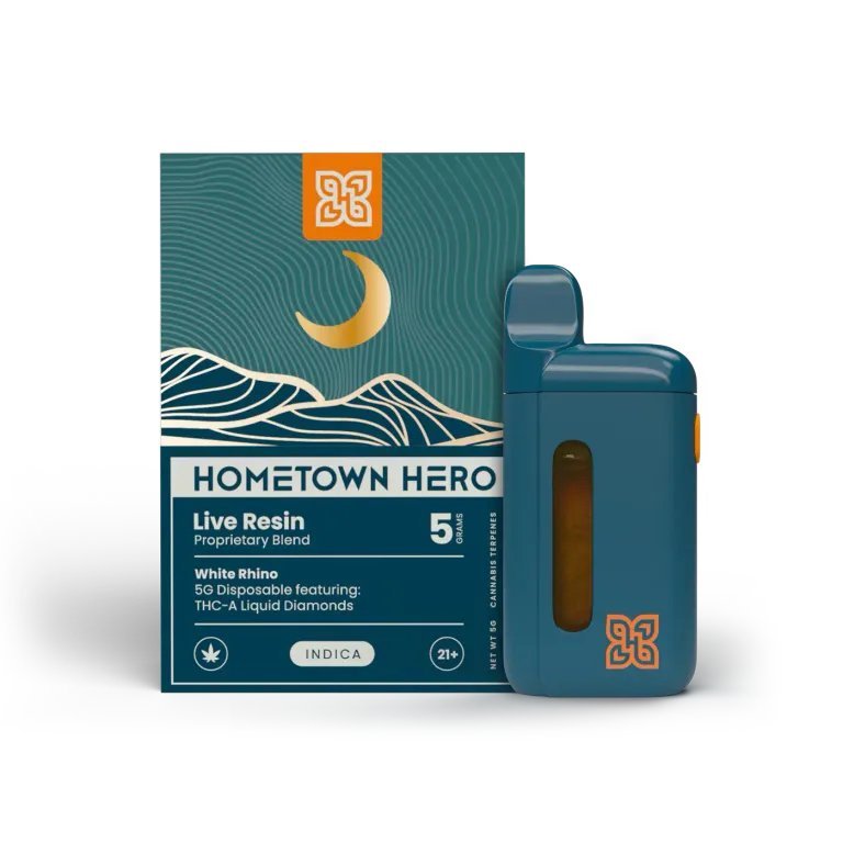 Hometown Hero THC - A Disposable Vape - 5g - White Rhino | Consumables | 420 Science