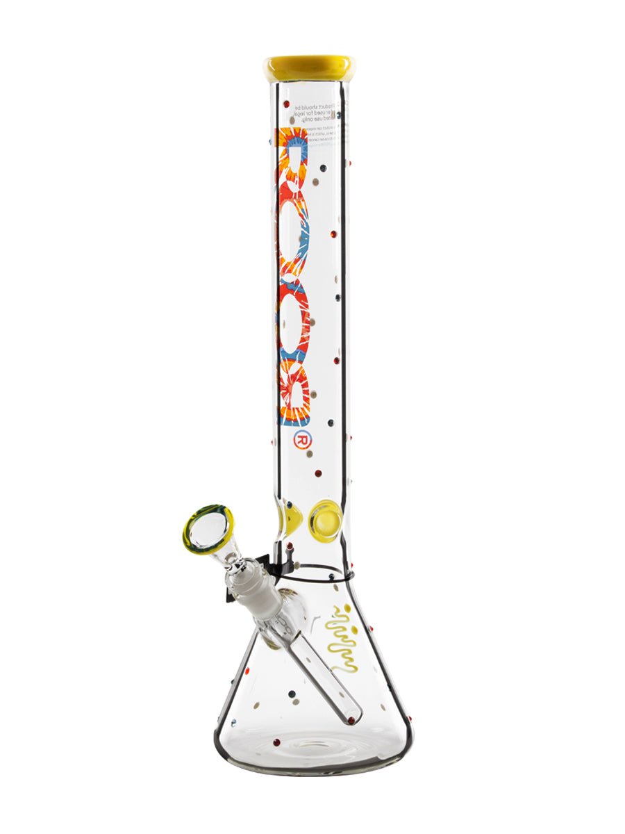 ROOR Custom 18" Beaker Bong with Swarovski Crystal Overlay, Tye Dye decal and custom mouthpiece | Third Party Brands | 420 Science