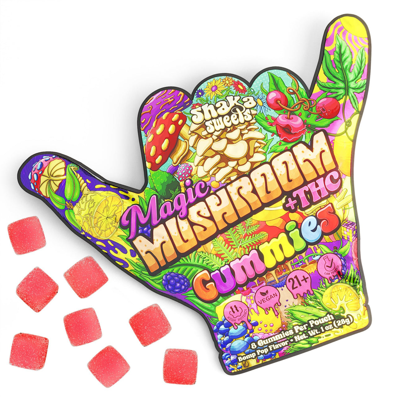 Shaka Sweets Magic Mushroom + Δ9 THC - Bomb Pop Flavor | Third Party Brands | 420 Science