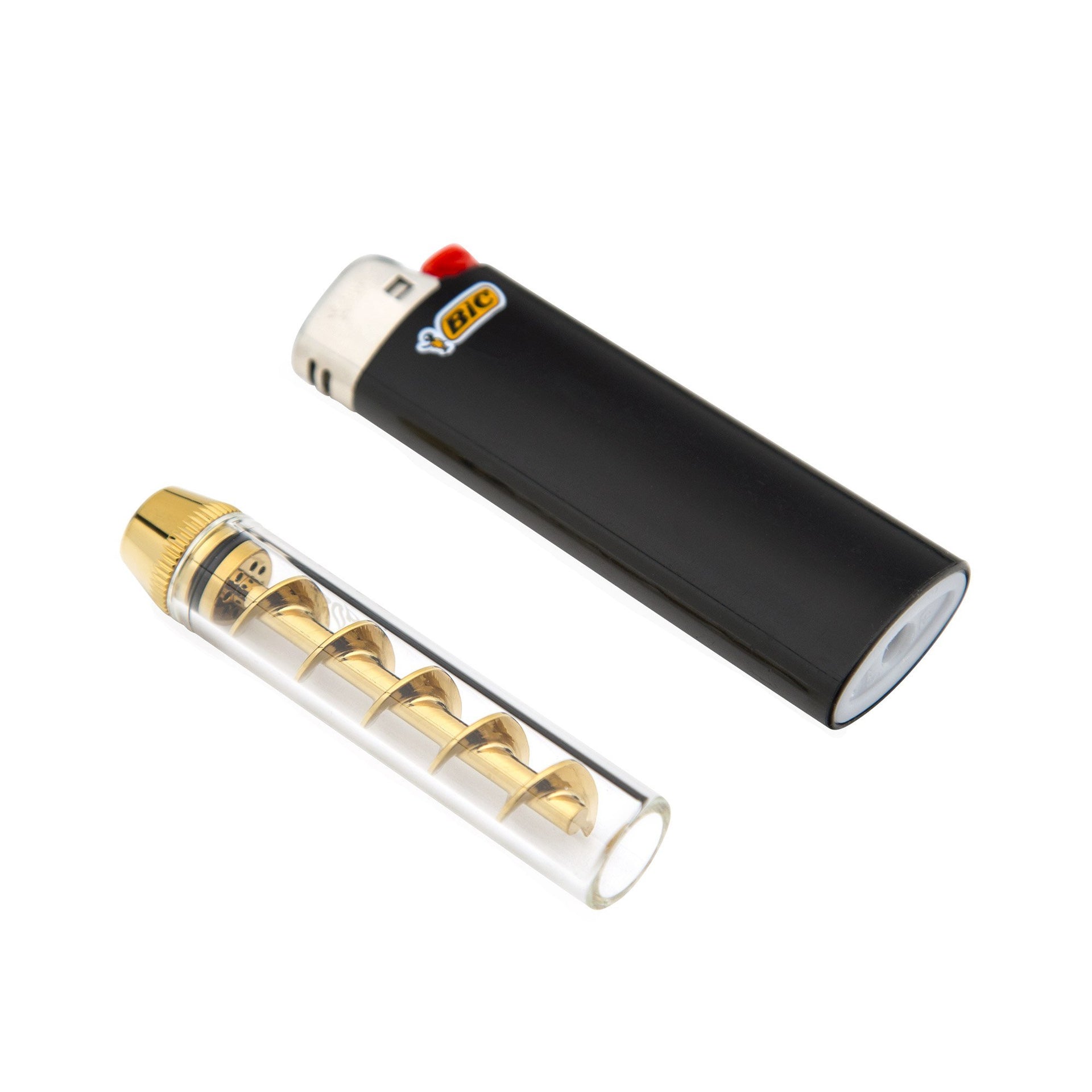 Twisty Glass Blunt Smoke Pipe - Mechanical Adapter for Tobacco